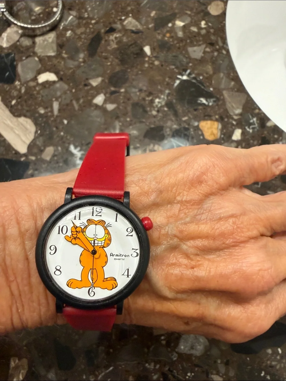 Armitron Red Strap Garfield Dial Watch - Picture 2 of 3